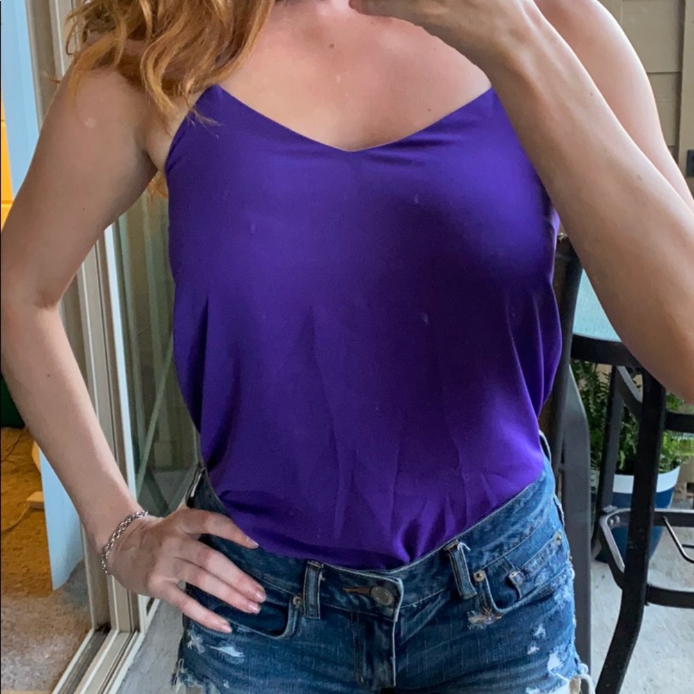 Express Reversible Flouncy Purple Top XS